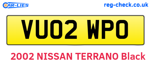 VU02WPO are the vehicle registration plates.