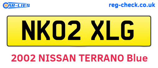NK02XLG are the vehicle registration plates.