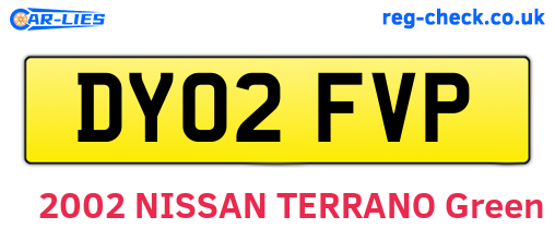 DY02FVP are the vehicle registration plates.