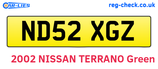 ND52XGZ are the vehicle registration plates.
