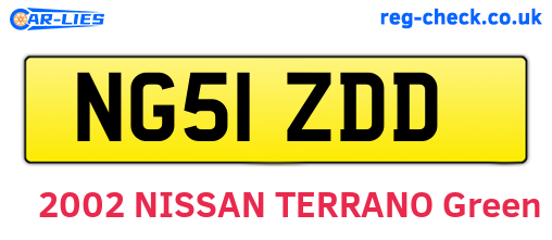 NG51ZDD are the vehicle registration plates.