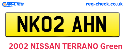 NK02AHN are the vehicle registration plates.