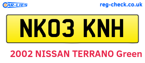 NK03KNH are the vehicle registration plates.