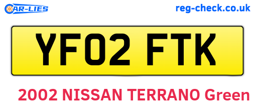 YF02FTK are the vehicle registration plates.