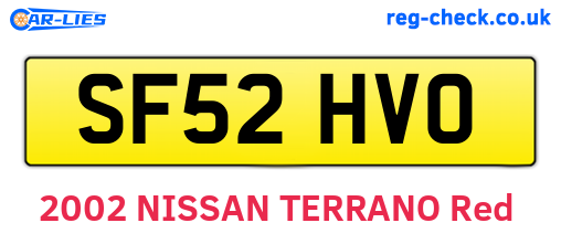 SF52HVO are the vehicle registration plates.
