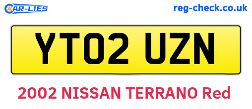 YT02UZN are the vehicle registration plates.