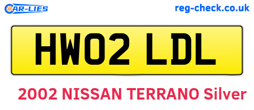 HW02LDL are the vehicle registration plates.