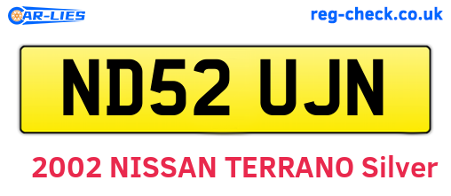 ND52UJN are the vehicle registration plates.