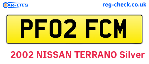 PF02FCM are the vehicle registration plates.