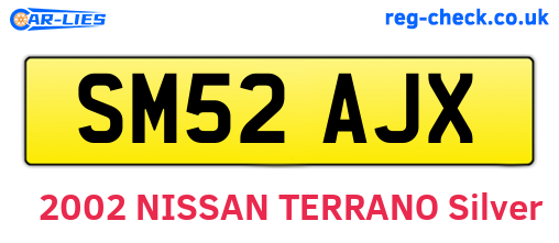 SM52AJX are the vehicle registration plates.