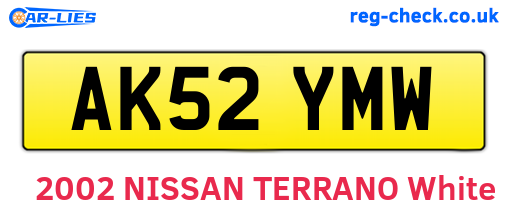AK52YMW are the vehicle registration plates.