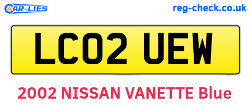 LC02UEW are the vehicle registration plates.