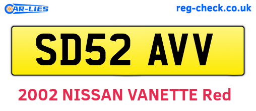SD52AVV are the vehicle registration plates.