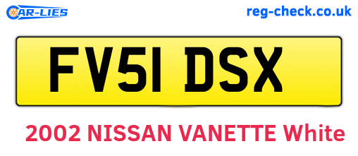 FV51DSX are the vehicle registration plates.