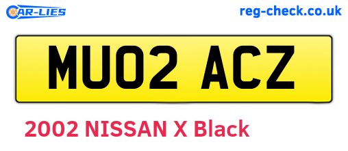 MU02ACZ are the vehicle registration plates.