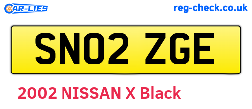 SN02ZGE are the vehicle registration plates.