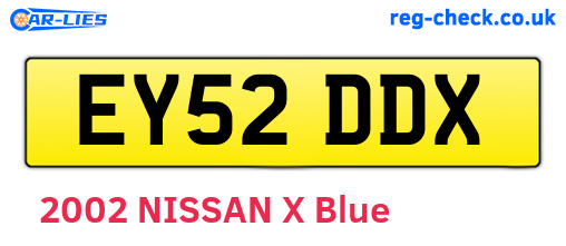 EY52DDX are the vehicle registration plates.
