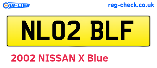 NL02BLF are the vehicle registration plates.
