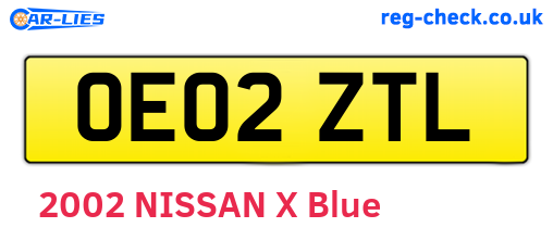 OE02ZTL are the vehicle registration plates.