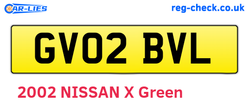 GV02BVL are the vehicle registration plates.