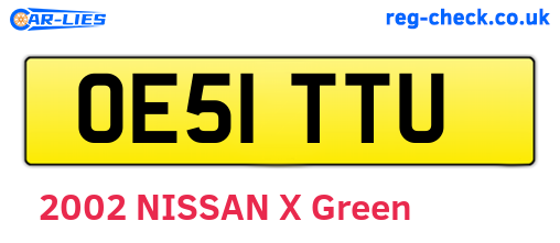 OE51TTU are the vehicle registration plates.