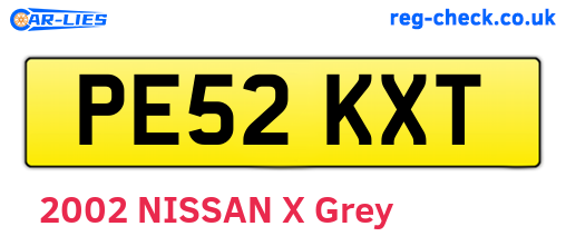 PE52KXT are the vehicle registration plates.