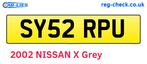SY52RPU are the vehicle registration plates.