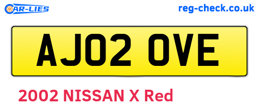 AJ02OVE are the vehicle registration plates.
