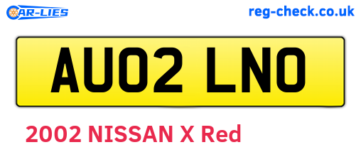 AU02LNO are the vehicle registration plates.