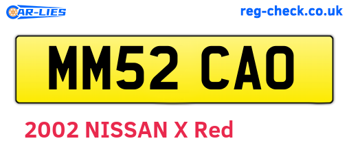 MM52CAO are the vehicle registration plates.