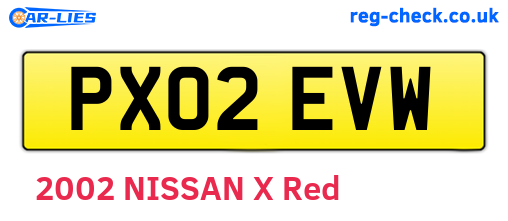 PX02EVW are the vehicle registration plates.