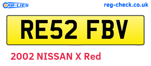 RE52FBV are the vehicle registration plates.
