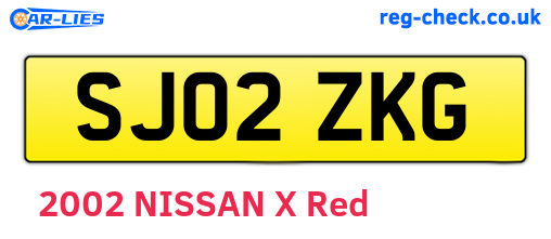 SJ02ZKG are the vehicle registration plates.