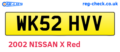 WK52HVV are the vehicle registration plates.