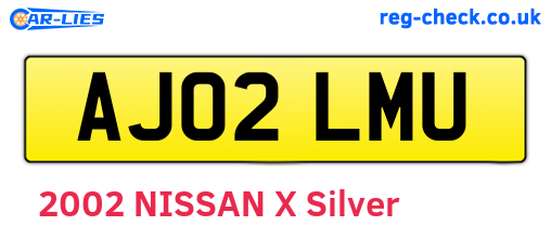 AJ02LMU are the vehicle registration plates.