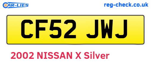 CF52JWJ are the vehicle registration plates.
