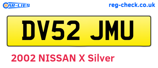 DV52JMU are the vehicle registration plates.