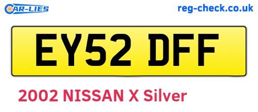 EY52DFF are the vehicle registration plates.