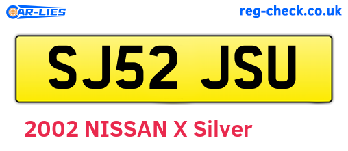 SJ52JSU are the vehicle registration plates.
