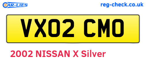 VX02CMO are the vehicle registration plates.