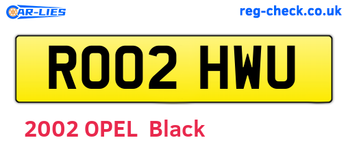 RO02HWU are the vehicle registration plates.