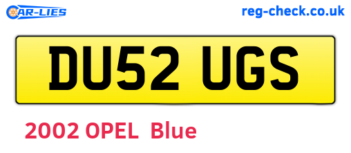 DU52UGS are the vehicle registration plates.