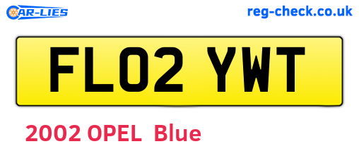 FL02YWT are the vehicle registration plates.