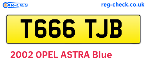 T666TJB are the vehicle registration plates.