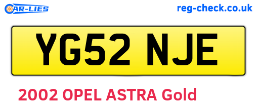 YG52NJE are the vehicle registration plates.