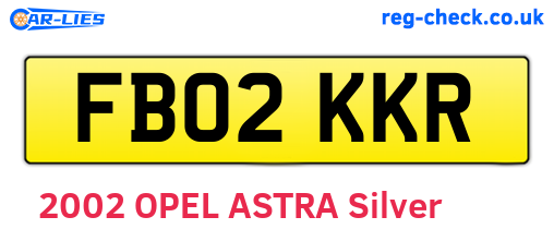 FB02KKR are the vehicle registration plates.