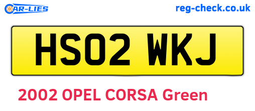 HS02WKJ are the vehicle registration plates.