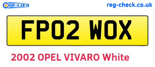 FP02WOX are the vehicle registration plates.