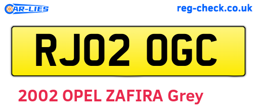 RJ02OGC are the vehicle registration plates.
