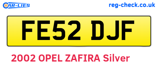 FE52DJF are the vehicle registration plates.
